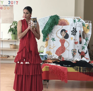 a child building coordination with Montessori threading activities
